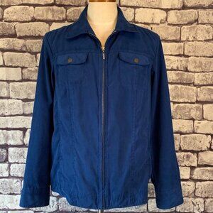 Amber Sun Blue Suede Like Jacket Size Large